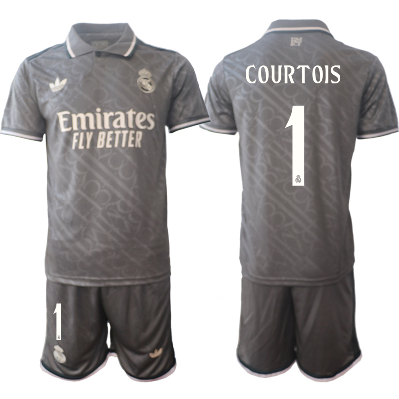 Men 2024-2025 Club Real Madrid away Grey #1 Soccer Jersey->real madrid jersey->Soccer Club Jersey